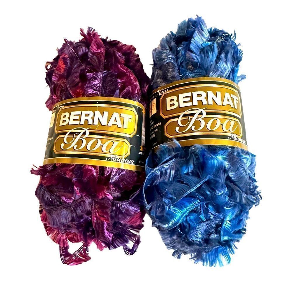 Lot of 2! New Skeins Bernat Boa Yarn Parrot & Blue Bird 101
